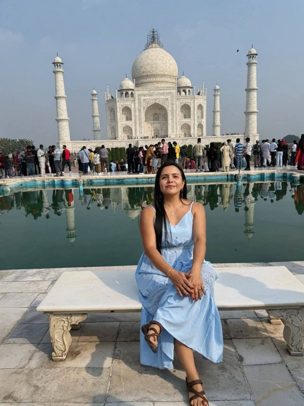 A travel memory at the Taj Mahal