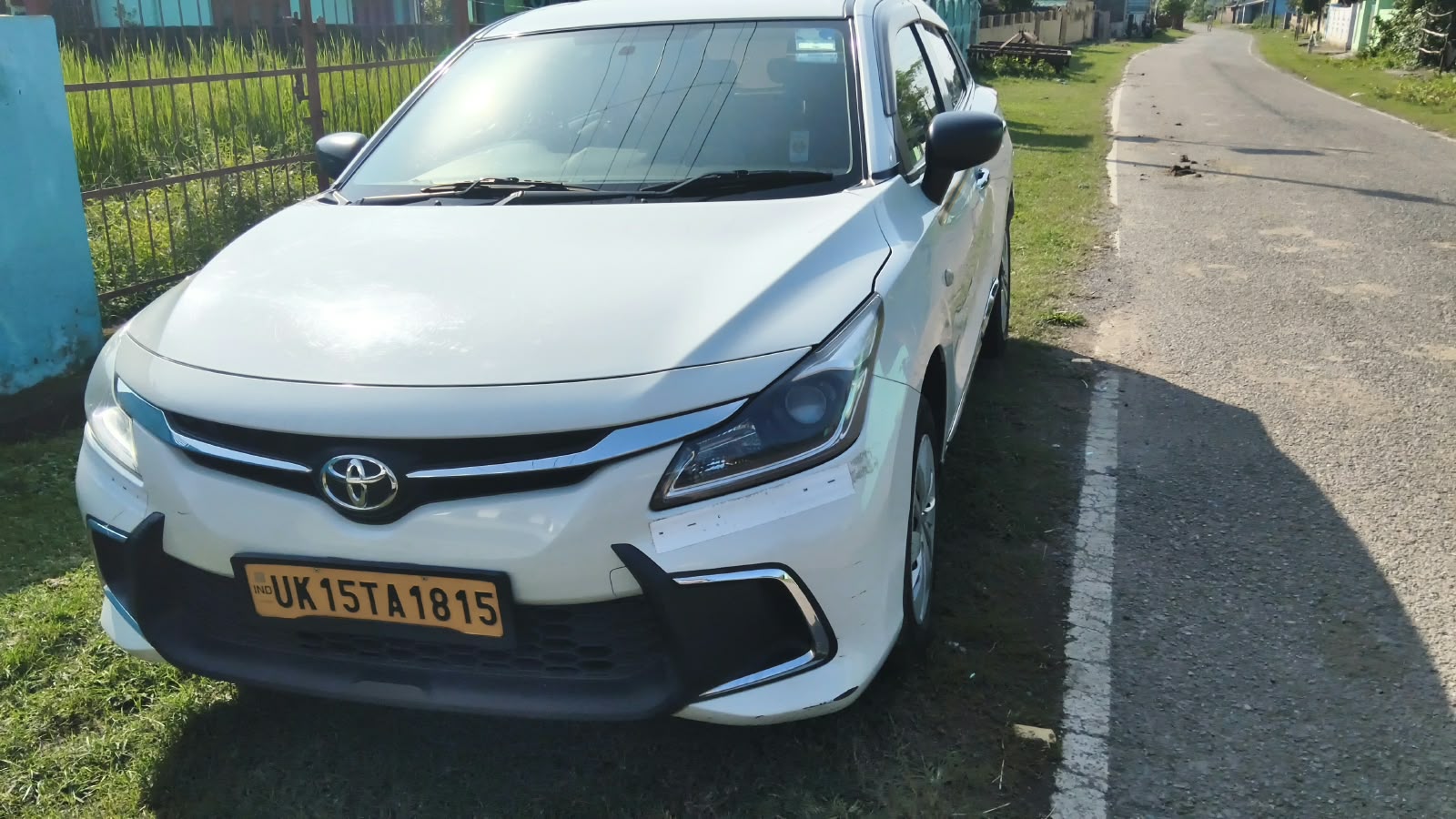 Our vehicle photographed from the front